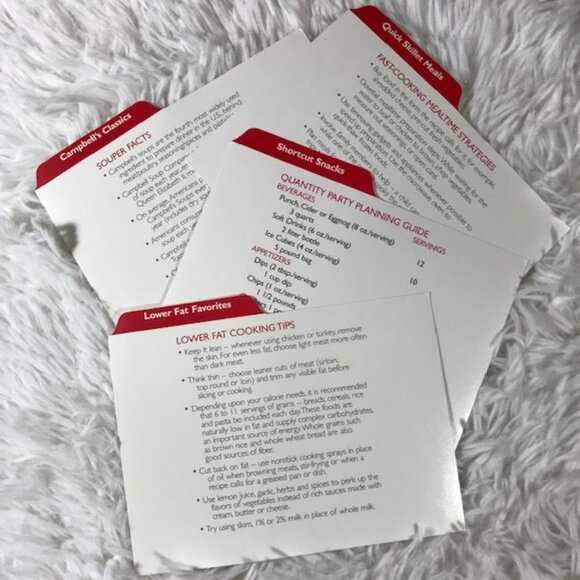 NWOT Vintage Campbell's Condensed Souper Recipe Tin + 24 Recipes + Divider Cards - Picture 11 of 14